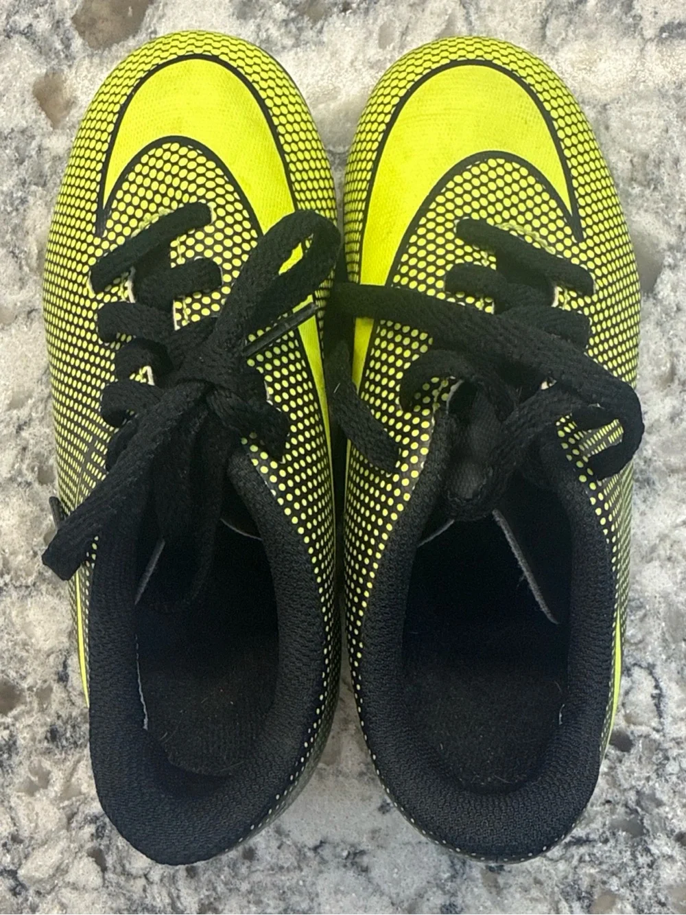 Nike Kids Soccer Cleats in Neon Yellow and Black